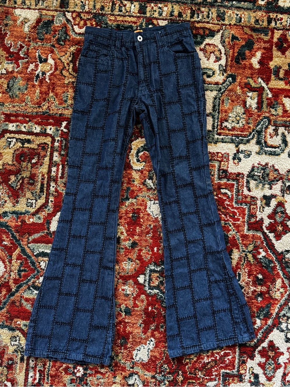 Vintage Y2K Juniors Flair Patchwork Whipstitch Jeans
